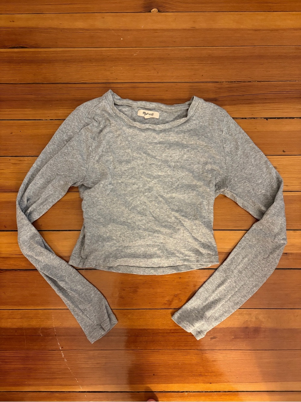 Madewell gray cropped long-sleeve